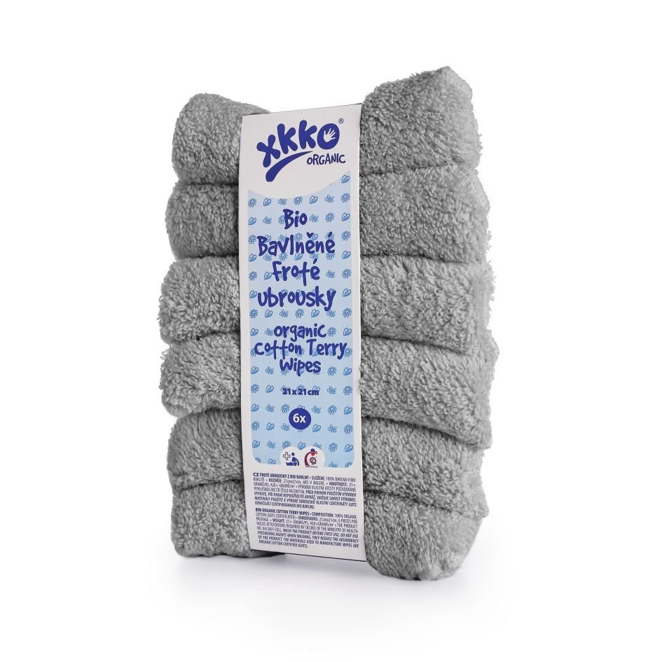XKKO Waschlappen 100% Bio-Baumwollfrottee 6 Stück