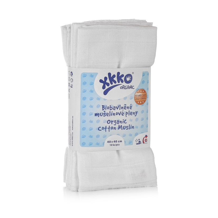 XKKO Mullwindeln Bio-Baumwolle 40 x 40 cm 10 Stück