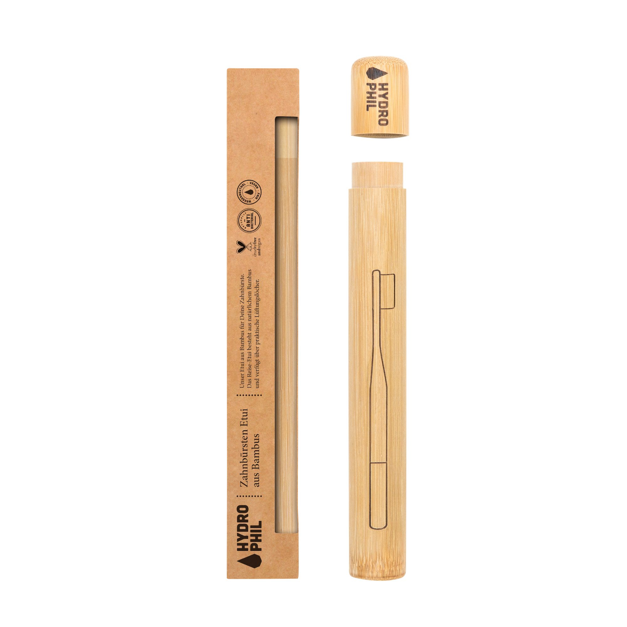 Hydrophil Zahnbürsten-Etui Bambus